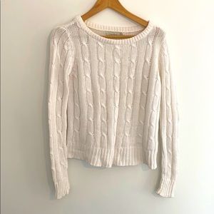 White knit sweater